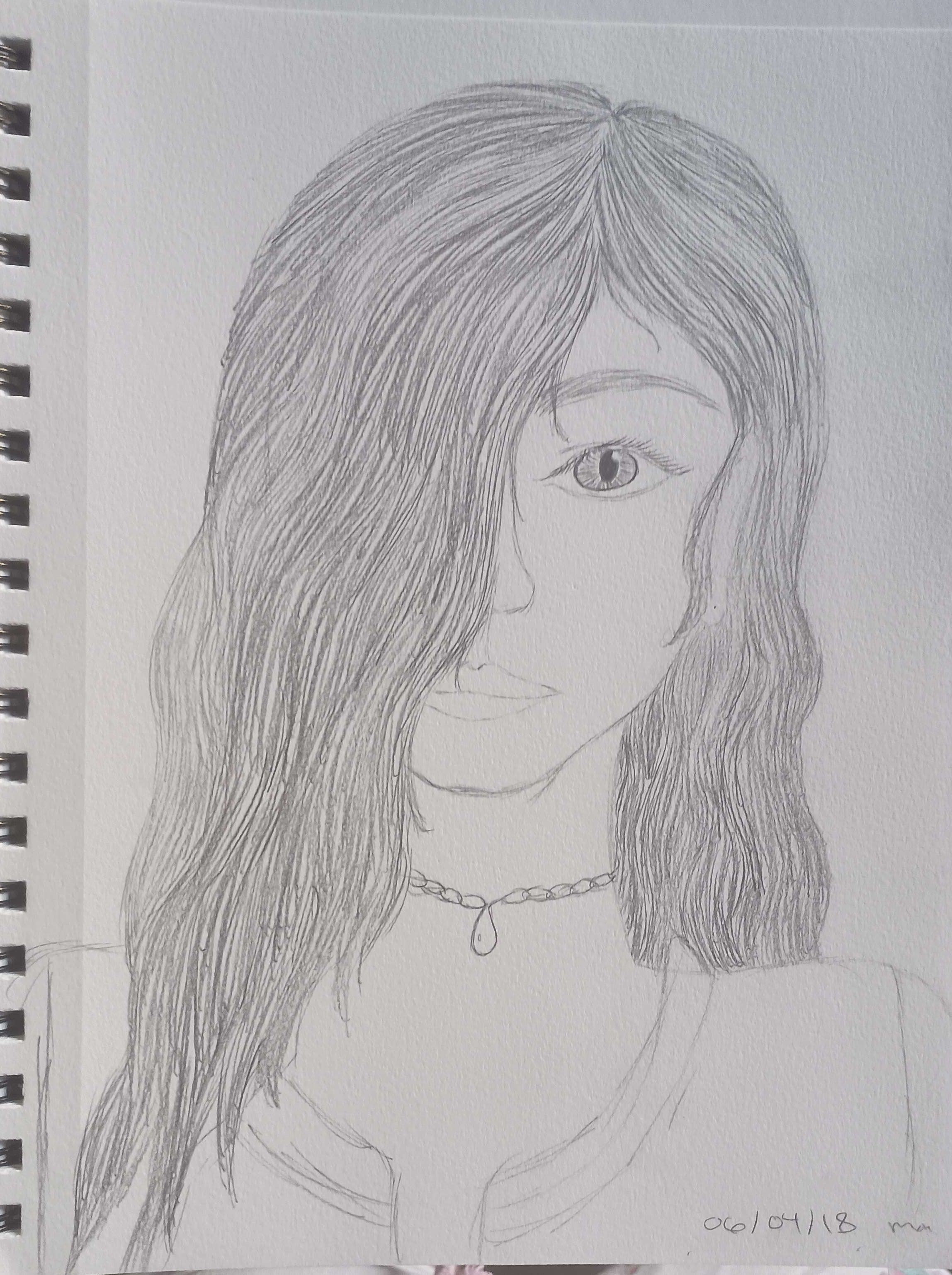 Face with Hair over it-Pencil